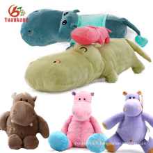 Noël mignon bébé moelleux doux hippopotame animal personnalisé farci marron rouge jaune rose vert violet bleu en peluche hippopotame